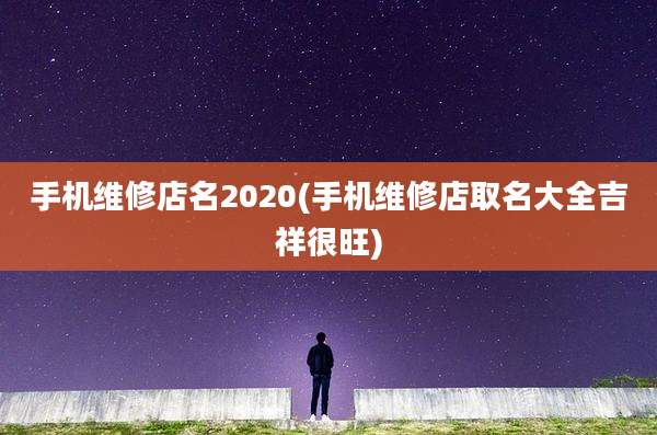 手机维修店名2020(手机维修店取名大全吉祥很旺)