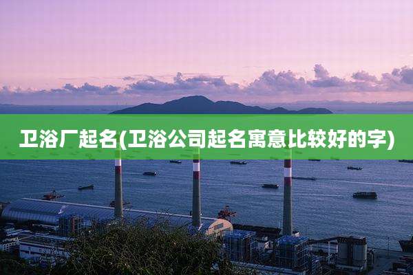 卫浴厂起名(卫浴公司起名寓意比较好的字)