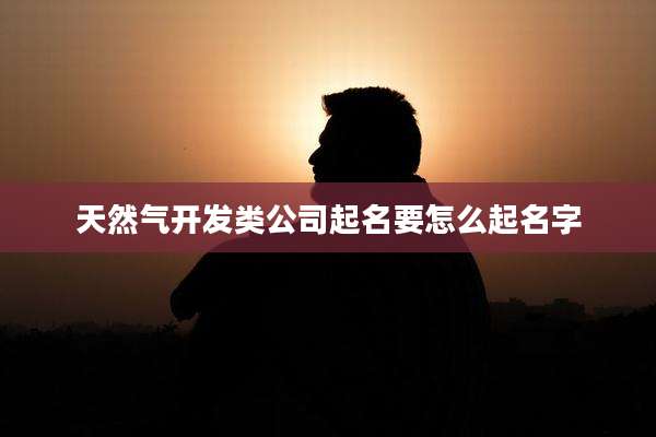 天然气开发类公司起名要怎么起名字