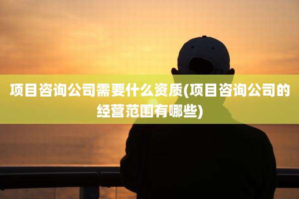 项目咨询公司需要什么资质(项目咨询公司的经营范围有哪些)