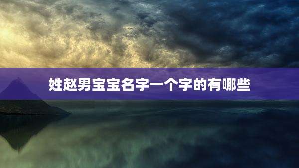 姓赵男宝宝名字一个字的有哪些