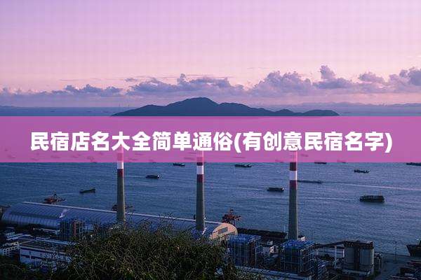 民宿店名大全简单通俗(有创意民宿名字)