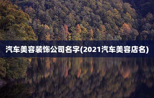 汽车美容装饰公司名字(2021汽车美容店名)