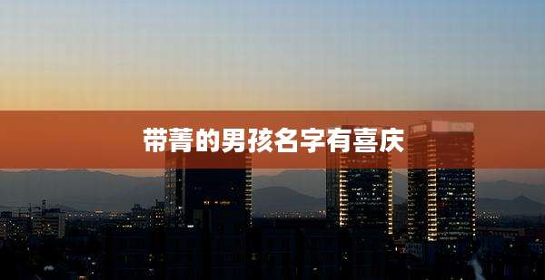 带菁的男孩名字有喜庆