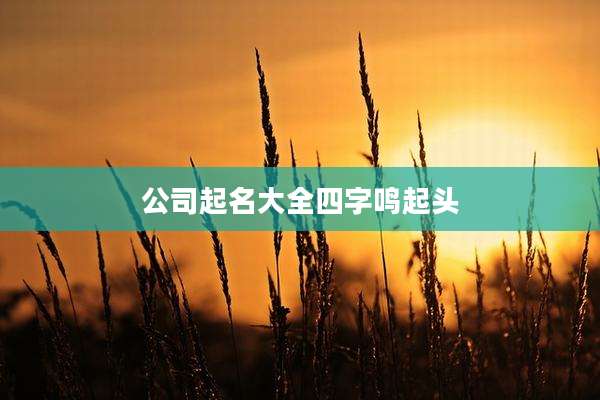 公司起名大全四字鸣起头