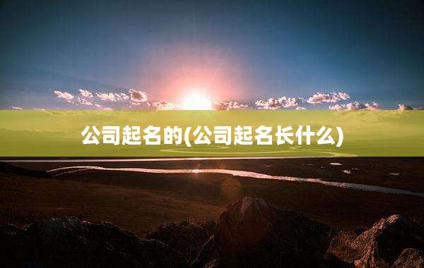 公司起名的(公司起名长什么)