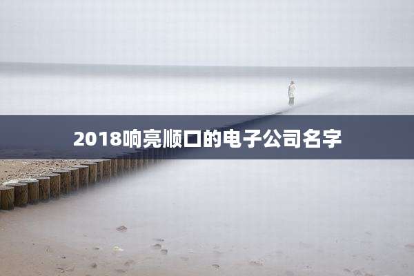2018响亮顺口的电子公司名字