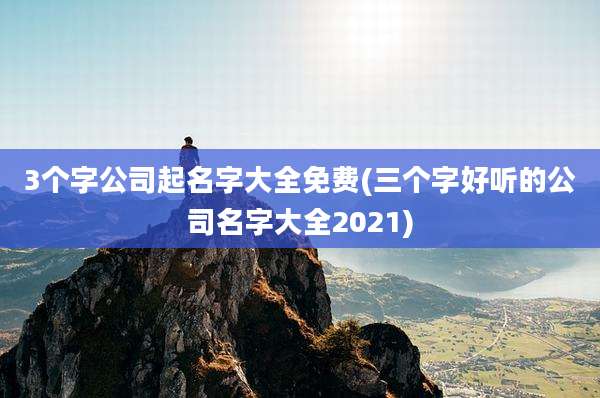3个字公司起名字大全免费(三个字好听的公司名字大全2021)