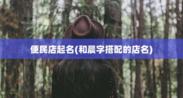 便民店起名(和晨字搭配的店名)