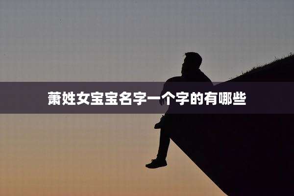 萧姓女宝宝名字一个字的有哪些