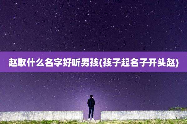 赵取什么名字好听男孩(孩子起名子开头赵)