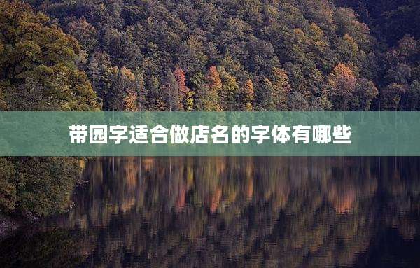 带园字适合做店名的字体有哪些