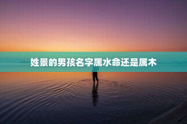 姓景的男孩名字属水命还是属木