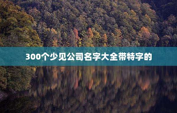 300个少见公司名字大全带特字的
