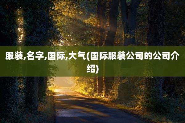 服装,名字,国际,大气(国际服装公司的公司介绍)