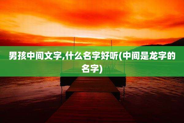 男孩中间文字,什么名字好听(中间是龙字的名字)