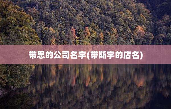 带思的公司名字(带斯字的店名)