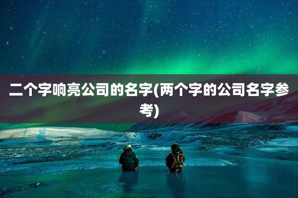 二个字响亮公司的名字(两个字的公司名字参考)
