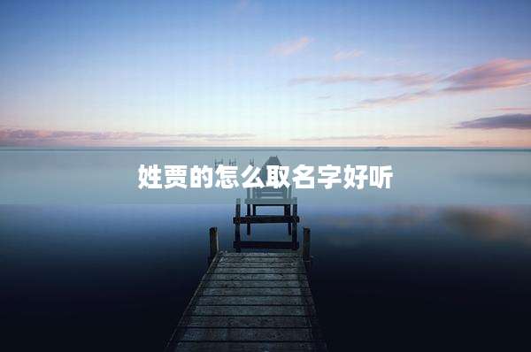 姓贾的怎么取名字好听