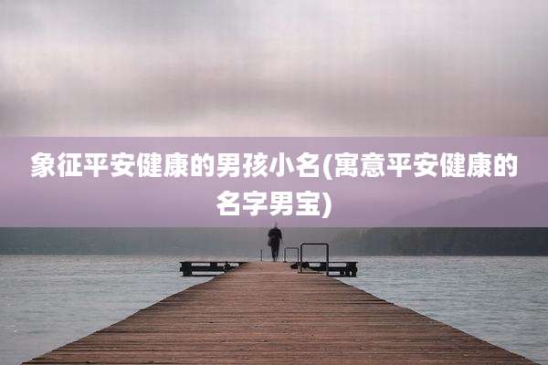 象征平安健康的男孩小名(寓意平安健康的名字男宝)