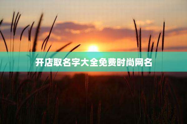 开店取名字大全免费时尚网名