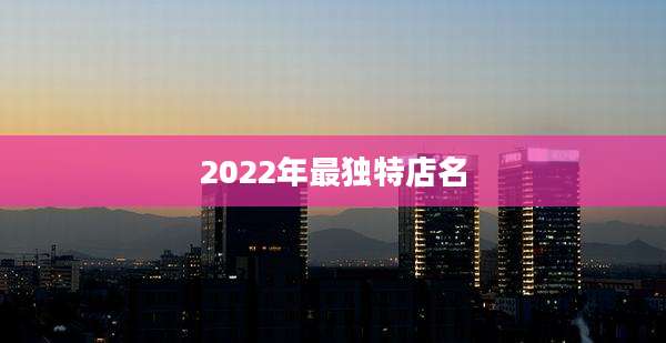 2022年最独特店名