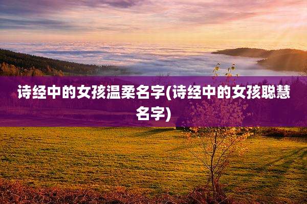 诗经中的女孩温柔名字(诗经中的女孩聪慧名字)