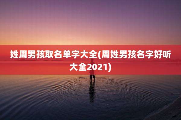 姓周男孩取名单字大全(周姓男孩名字好听大全2021)