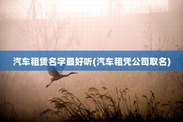 汽车租赁名字最好听(汽车租凭公司取名)