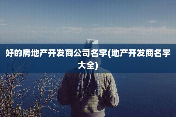 好的房地产开发商公司名字(地产开发商名字大全)