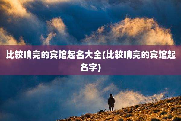 比较响亮的宾馆起名大全(比较响亮的宾馆起名字)