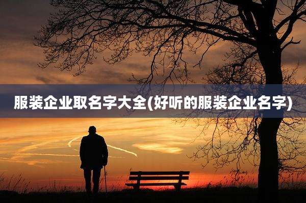 服装企业取名字大全(好听的服装企业名字)