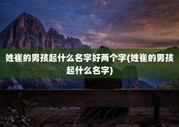 姓崔的男孩起什么名字好两个字(姓崔的男孩起什么名字)