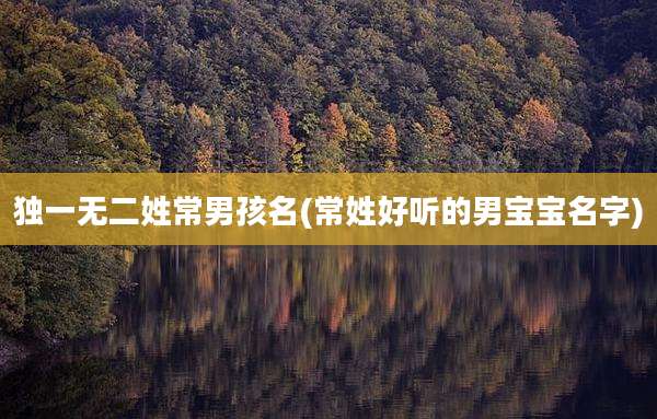 独一无二姓常男孩名(常姓好听的男宝宝名字)