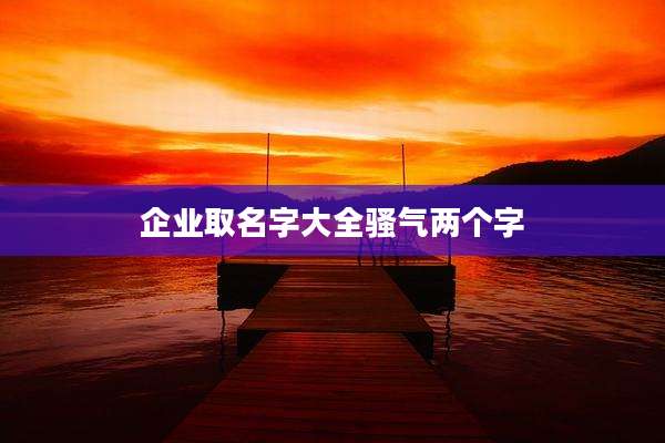 企业取名字大全骚气两个字