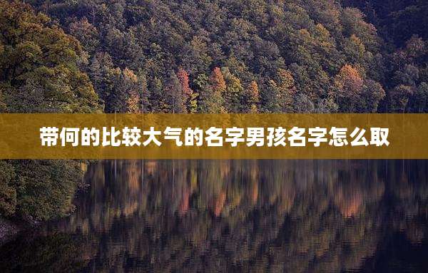 带何的比较大气的名字男孩名字怎么取