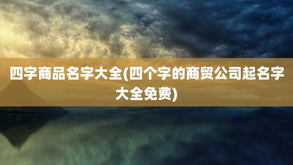 四字商品名字大全(四个字的商贸公司起名字大全免费)