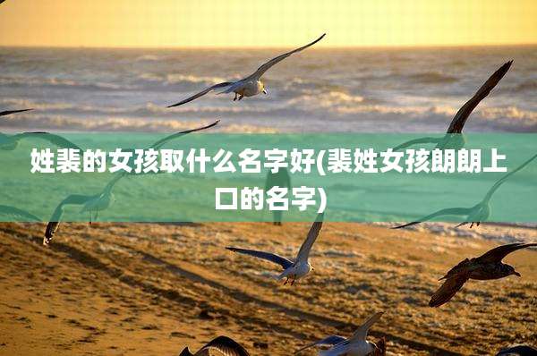 姓裴的女孩取什么名字好(裴姓女孩朗朗上口的名字)
