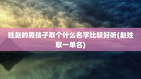 姓赵的男孩子取个什么名字比较好听(赵姓取一单名)