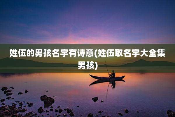 姓伍的男孩名字有诗意(姓伍取名字大全集男孩)