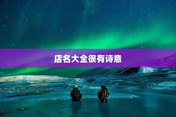 店名大全很有诗意