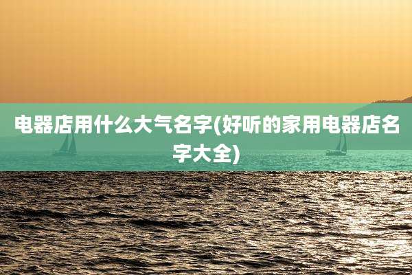 电器店用什么大气名字(好听的家用电器店名字大全)