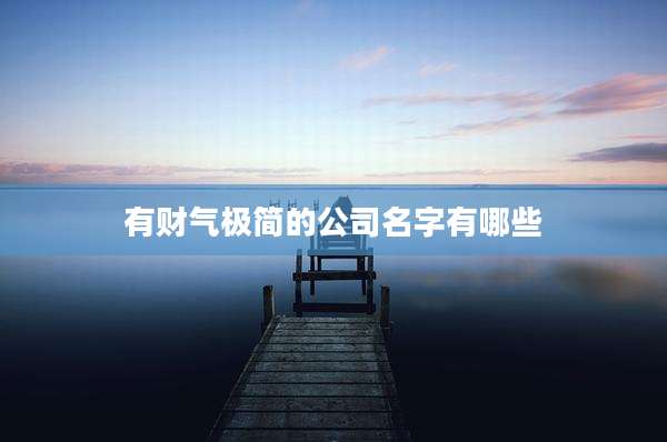 有财气极简的公司名字有哪些