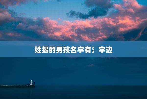 姓揭的男孩名字有氵字边