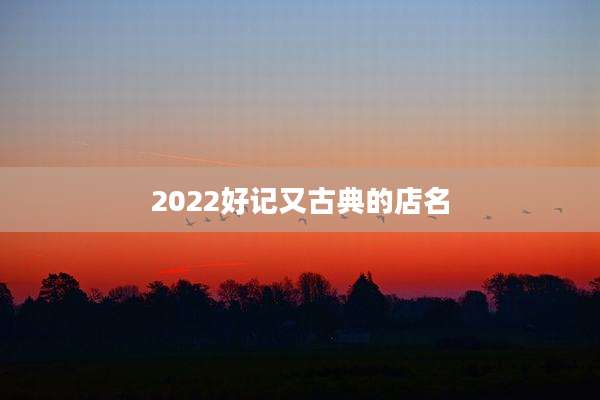 2022好记又古典的店名