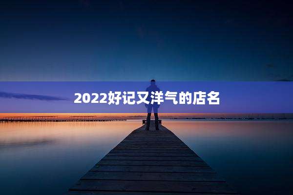 2022好记又洋气的店名