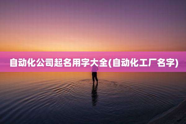 自动化公司起名用字大全(自动化工厂名字)