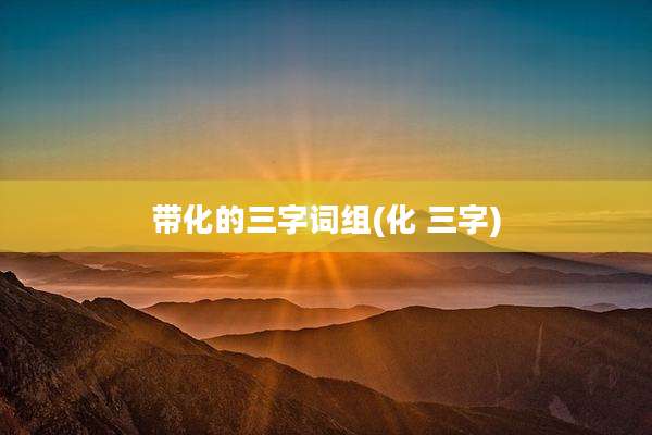 带化的三字词组(化 三字)