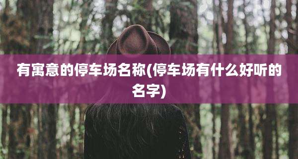 有寓意的停车场名称(停车场有什么好听的名字)