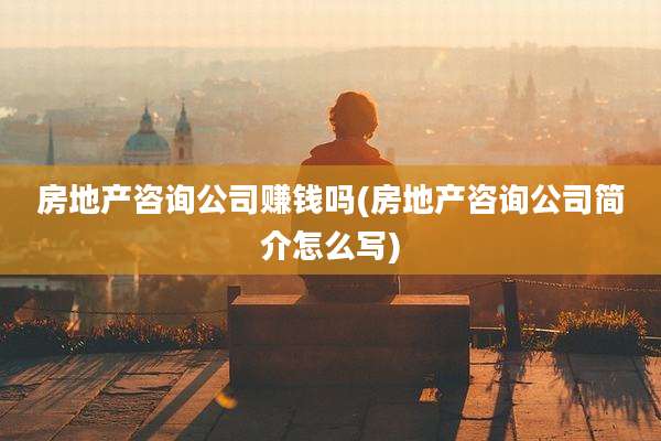 房地产咨询公司赚钱吗(房地产咨询公司简介怎么写)